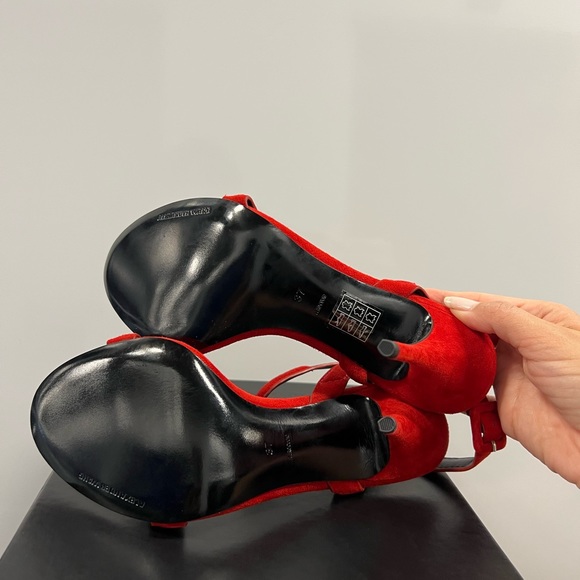 NWB Alexander Wang Antonia red suede heels size 37 - Picture 10 of 11